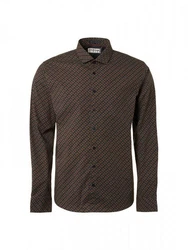 NO EXCESS Rundhalspullover Shirt Stretch Dunkelgrün/Khaki/Dunkelbraun/Braun/Rot/Bordeaux