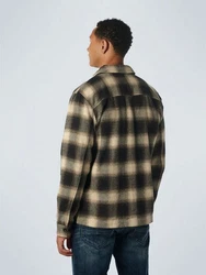 NO EXCESS Rundhalspullover Overshirt Button Closure Check Braun/Hellblau/Beige/Rot