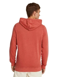 TOM TAILOR Rundhalspullover Hoodie mit Print Orange/Hellblau/Rot/Beige/Braun