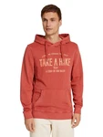 TOM TAILOR Rundhalspullover Hoodie mit Print Orange/Hellblau/Rot/Beige/Braun