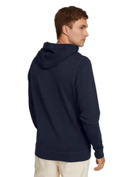 TOM TAILOR Rundhalspullover Hoodie mit Print Blau/Hellblau