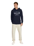 TOM TAILOR Rundhalspullover Hoodie mit Print Blau/Hellblau