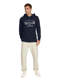 Rundhalspullover Hoodie mit Print