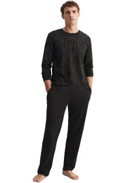 Pyjama (2 tlg) mit elastischem Bund mit Tunnelzug und Kordel