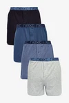 Next Loose-Fit Boxershorts aus Baumwolle (4-St) Blau/Dunkelblau/Grau