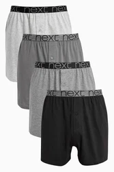 Next Loose-Fit Boxershorts aus Baumwolle (4-St) Dunkelgrau/Schwarz/Grau