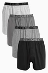 Next Loose-Fit Boxershorts aus Baumwolle (4-St) Dunkelgrau/Schwarz/Grau