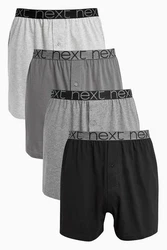 Next Loose-Fit Boxershorts aus Baumwolle (4-St) Dunkelgrau/Schwarz/Grau