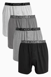 Next Loose-Fit Boxershorts aus Baumwolle (4-St) Dunkelgrau/Schwarz/Grau