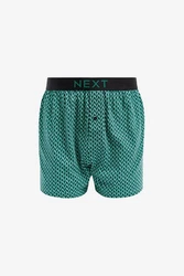 Next Loose-Fit Boxershorts aus Baumwolle (4-St) Türkis/Grün/Dunkelgrün