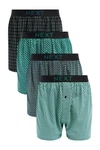 Next Loose-Fit Boxershorts aus Baumwolle (4-St) Türkis/Grün/Dunkelgrün