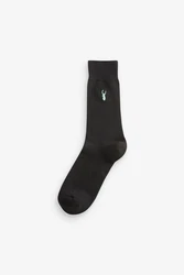Next Kurzsocken Socken mit gesticktem Hirsch Schwarz/Dunkelgrau/Mischfarben
