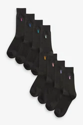 Next Kurzsocken Socken mit gesticktem Hirsch Schwarz/Dunkelgrau/Mischfarben