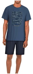 Shorty Herren Pyjama kurz (2 tlg) Baumwolle
