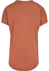 Urban Classics Herren Long Shaped Turnup Tee T Shirt Orange/Braun/Rot