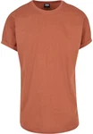 Urban Classics Herren Long Shaped Turnup Tee T Shirt Orange/Braun/Rot