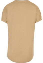 Urban Classics Herren Long Shaped Turnup Tee T Shirt Khaki/Beige/Braun