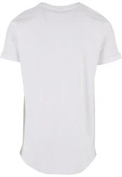 Urban Classics Herren Long Shaped Turnup Tee T Shirt Weiß/Grau/Creme