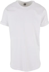 Urban Classics Herren Long Shaped Turnup Tee T Shirt Weiß/Grau/Creme