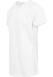 Urban Classics Herren Long Shaped Turnup Tee T Shirt Weiß/Grau/Creme
