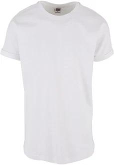 Urban Classics Herren Long Shaped Turnup Tee T Shirt Weiß/Grau/Creme