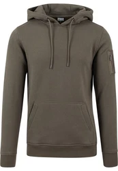 URBAN CLASSICS Sweatshirt Bomber Hoody Dunkelgrün/Khaki