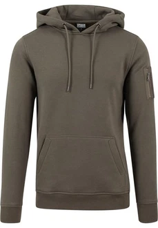URBAN CLASSICS Sweatshirt Bomber Hoody Dunkelgrün/Khaki
