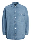 Jack & Jones Langarmhemd JORSANTORINI DENIM OVERSHIRT LS SN Dunkelblau/Hellblau/Blau
