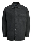 Jack & Jones Langarmhemd JORSANTORINI DENIM OVERSHIRT LS SN Dunkelgrau/Schwarz/Grau