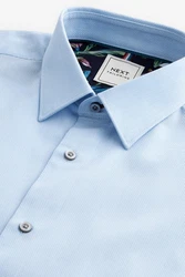 Next Langarmhemd Slim Fit Hemd Hellblau/Blau