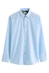 Next Langarmhemd Slim Fit Hemd Hellblau/Blau