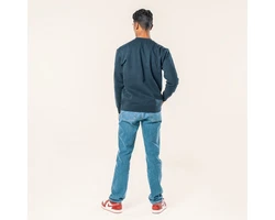 LIVING CRAFTS Strickpullover SALVO Dunkelblau/Blau