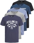 Jack & Jones Print-Shirt Blau/Dunkelblau/Grau Jack & Jones Print-Shirt Blau/Dunkelblau/Grau