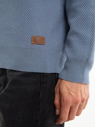 BIG STAR Strickpullover REYLI Grau/Dunkelblau/Blau