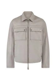 Lederjacke DOUBLE POCKET SHACKET Zwei-Wege-Reiverschluss, superweiches Leder, Brusttaschen