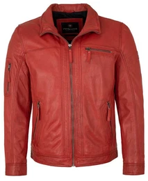 Lederjacke Brice - Herren Lederjacke Neuseelndisches Lammnappa rot