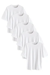 Next T-Shirt Relaxed Fit (5-tlg) Weiß
