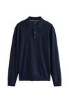 Next Langarm-Poloshirt Slim Fit Dunkelblau/Blau
