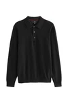 Next Langarm-Poloshirt Slim Fit Schwarz Next Langarm-Poloshirt Slim Fit Schwarz
