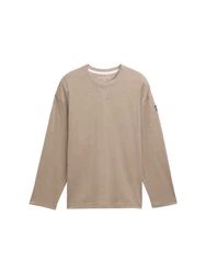 TOM TAILOR Schlafshirt Langarmshirt Melange