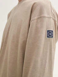 TOM TAILOR Schlafshirt Langarmshirt Melange