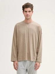 TOM TAILOR Schlafshirt Langarmshirt Melange