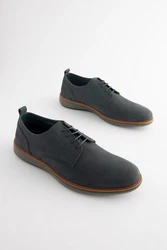 Next Derby-Schuhe aus Leder Schnürschuh Grau/Dunkelblau/Hellblau/Dunkelgrau