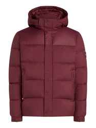 Tommy Hilfiger Jacke MIX DOWN HOODED PUFFER JACKET mit abnehmbarer Kapuze dunkelrot