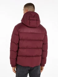 Tommy Hilfiger Jacke MIX DOWN HOODED PUFFER JACKET mit abnehmbarer Kapuze dunkelrot
