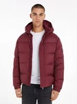 Tommy Hilfiger Jacke MIX DOWN HOODED PUFFER JACKET mit abnehmbarer Kapuze dunkelrot