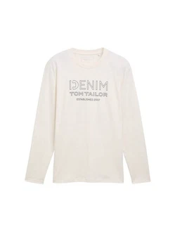 TOM TAILOR Denim Langarmshirt mit Logo Print