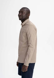 MELA Langarmhemd Herren Twill Hemd ASHUTOSH Beige/Khaki