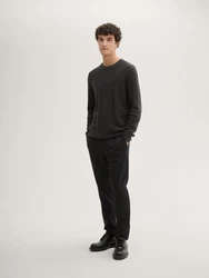 TOM TAILOR Denim Chinohose Schwarz/Dunkelgrau