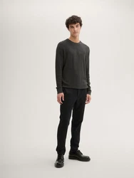 TOM TAILOR Denim Chinohose Schwarz/Dunkelgrau
